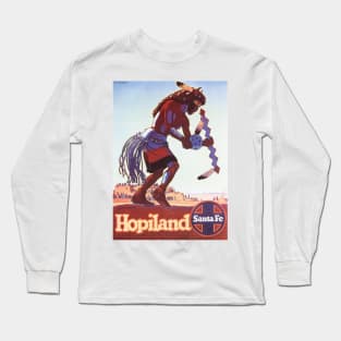 HOPILAND Native Buffalo Dancer Santa Fe Railway Vintage Travel Long Sleeve T-Shirt